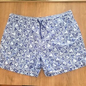 Brooks Brothers 346 blue printed lined swimshorts with pockets Size Large